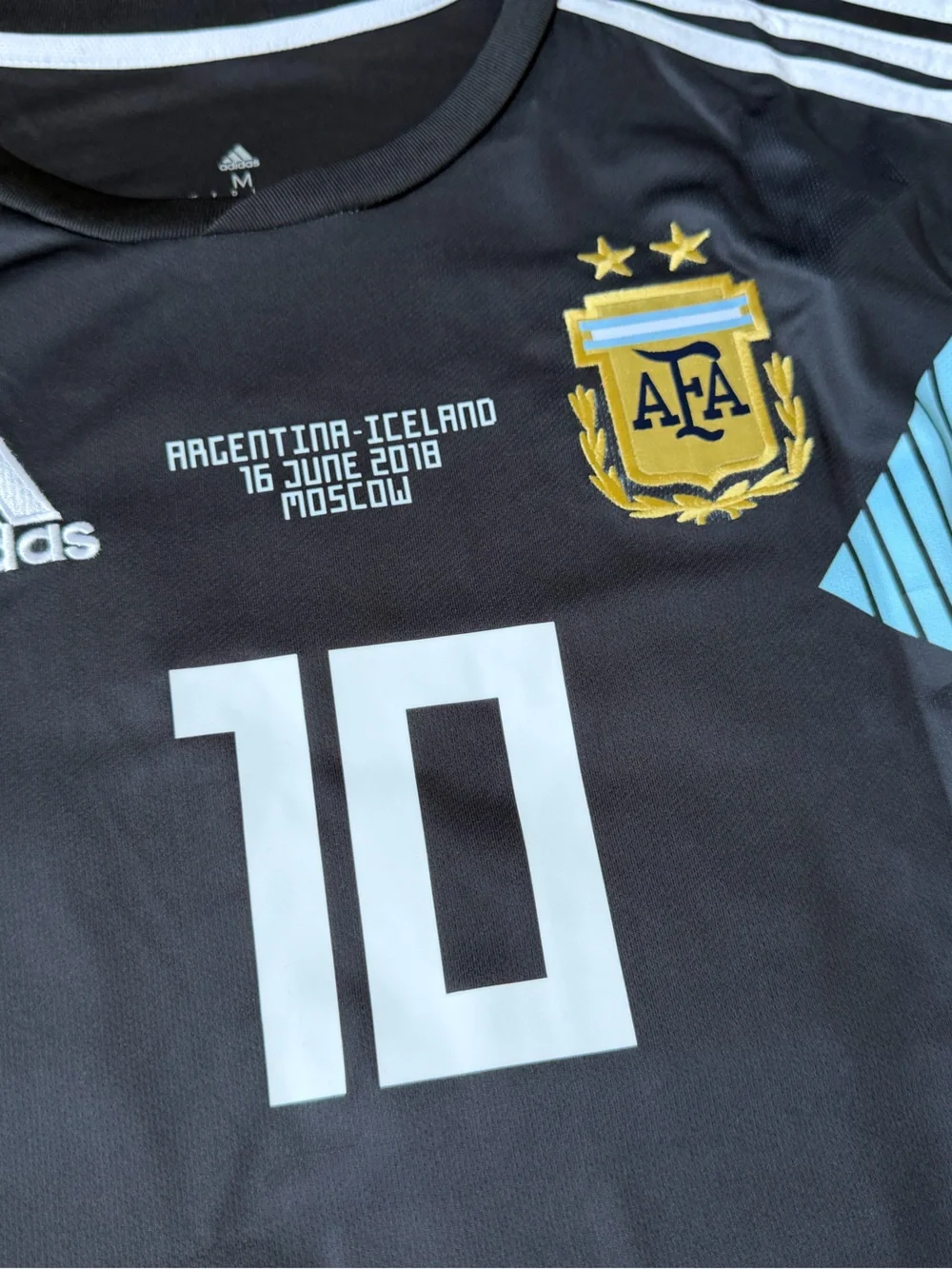 Adidas Argentina Lionel Messi #10 2018 FIFA World Cup Away Jersey Black Men’s M